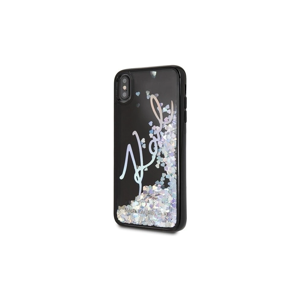 Hurtownia GSM - Karl Lagerfeld KLHCI65KSIGMU iPhone Xs Max czarny/black hard case Signature Liquid Glitter Sequins - KLD050BLK - {ean13} - Hurt