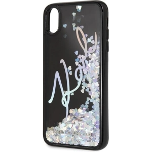 Hurtownia GSM - Karl Lagerfeld KLHCI65KSIGMU iPhone Xs Max schwarz/hard case Signature Liquid Glitter Sequins - KLD050BLK - {ean13} - Hurt