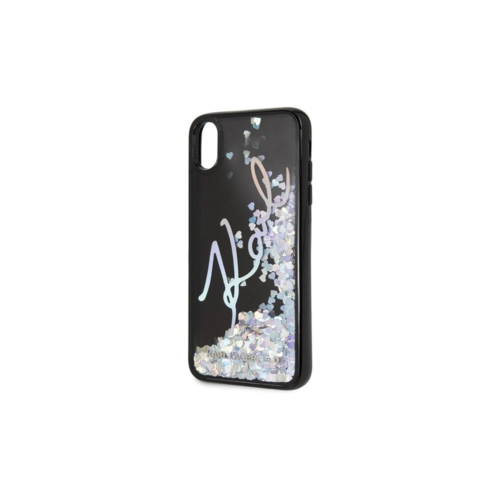 Hurtownia GSM - Karl Lagerfeld KLHCI65KSIGMU iPhone Xs Max czarny/black hard case Signature Liquid Glitter Sequins - KLD050BLK - {ean13} - Hurt