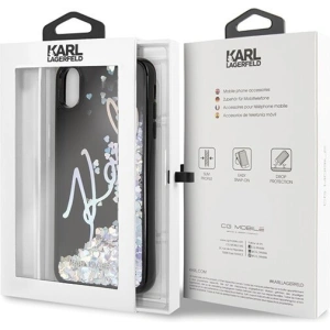 Hurtownia GSM - Karl Lagerfeld KLHCI65KSIGMU iPhone Xs Max schwarz/hard case Signature Liquid Glitter Sequins - KLD050BLK - {ean13} - Hurt