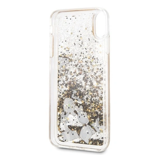 Karl Lagerfeld KLHCI65ROGO iPhone Xs Max czarno-złoty/black & gold hard case Glitter