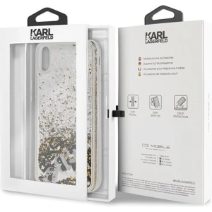 Hurtownia GSM - Karl Lagerfeld KLHCI65ROGO iPhone Xs Max schwarz-gold/hard case Glitter - KLD053BLKGLD - {ean13} - Hurt
