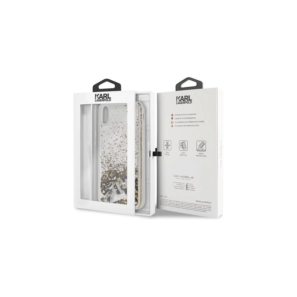 Hurtownia GSM - Karl Lagerfeld KLHCI65ROGO iPhone Xs Max czarno-złoty/black & gold hard case Glitter - KLD053BLKGLD - {ean13} - Hurt
