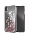 Karl Lagerfeld KLHCI65SGPI iPhone Xs Max pink gold hard case Signature Liquid Glitter