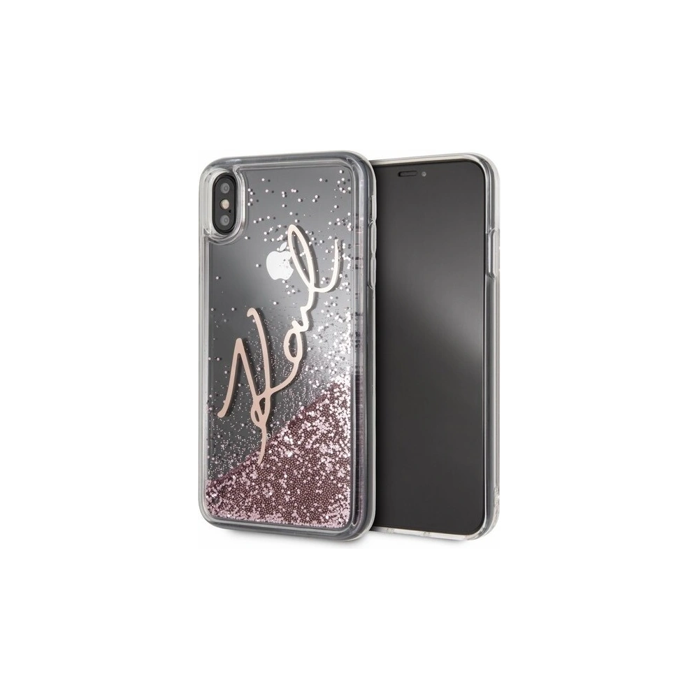 Hurtownia GSM - Karl Lagerfeld KLHCI65SGPI iPhone Xs Max różowo-złoty/pink gold hard case Signature Liquid Glitter - KLD054RS - {ean13} - Hurt
