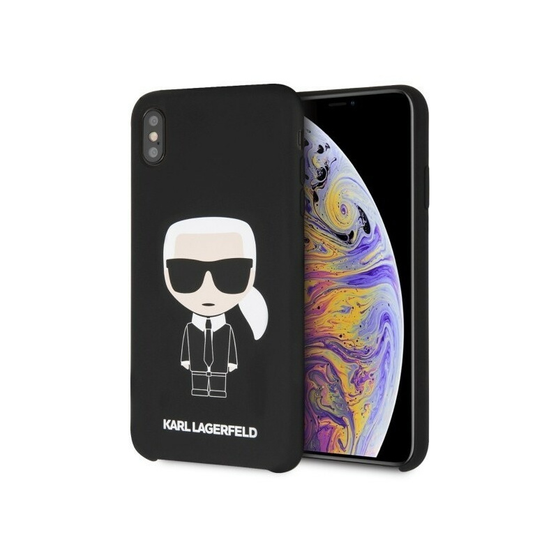 Karl Lagerfeld Distributor - 3700740441893 - KLD056BLK - Karl Lagerfeld KLHCI65SLFKBK iPhone Xs Max hardcase black Silicone Iconic - B2B homescreen