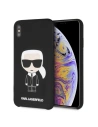 Karl Lagerfeld KLHCI65SLFKBK iPhone Xs Max Hardcase schwarz/schwarz Silikon Ikonisch