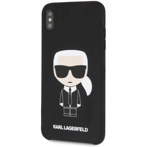 Hurtownia GSM - Karl Lagerfeld KLHCI65SLFKBK iPhone Xs Max Hardcase schwarz/schwarz Silikon Ikonisch - KLD056BLK - {ean13} - Hurt