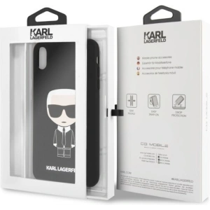 Hurtownia GSM - Karl Lagerfeld KLHCI65SLFKBK iPhone Xs Max Hardcase schwarz/schwarz Silikon Ikonisch - KLD056BLK - {ean13} - Hurt