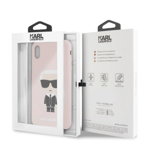 Karl Lagerfeld KLHCI65SLFKPI iPhone Xs Max hardcase jasnoróżowy/light pink Silicone Iconic