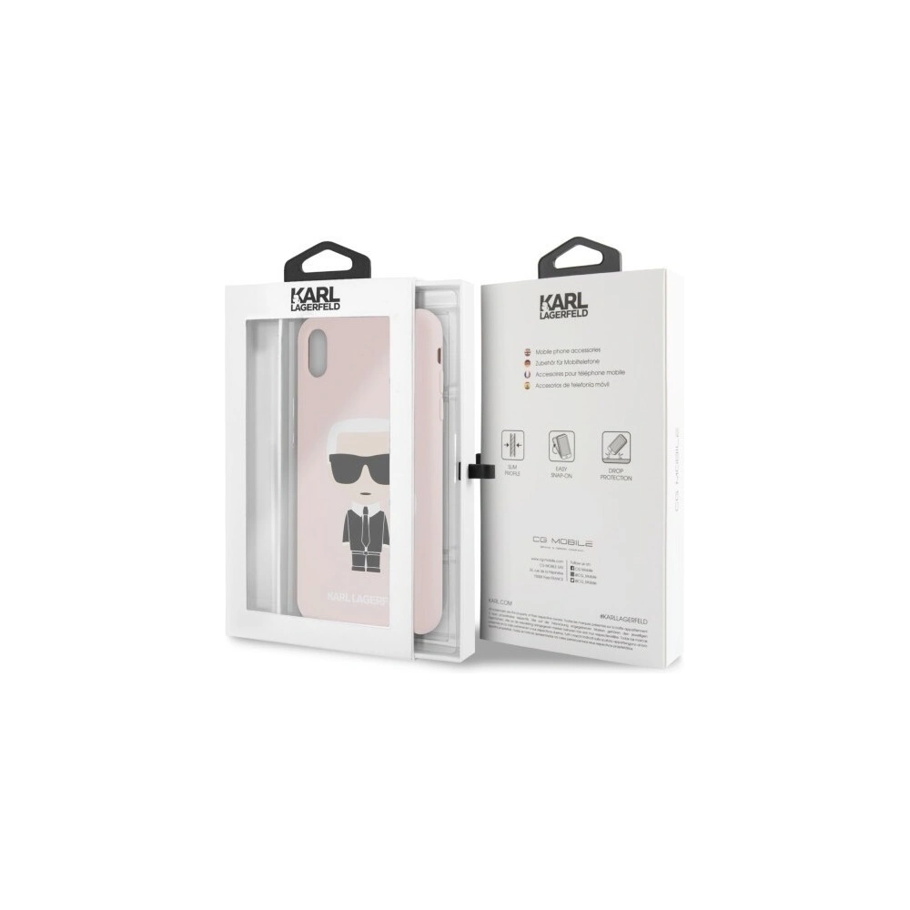 Hurtownia GSM - Karl Lagerfeld KLHCI65SLFKPI iPhone Xs Max Hardcase hellrosa/light pink Silikon Iconic - KLD057PNK - {ean13} - Hurt