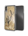 Karl Lagerfeld KLHCI65TRKSIGGO iPhone Xs Max gold/hartes Gehäuse Signature Liquid Glitter Stars