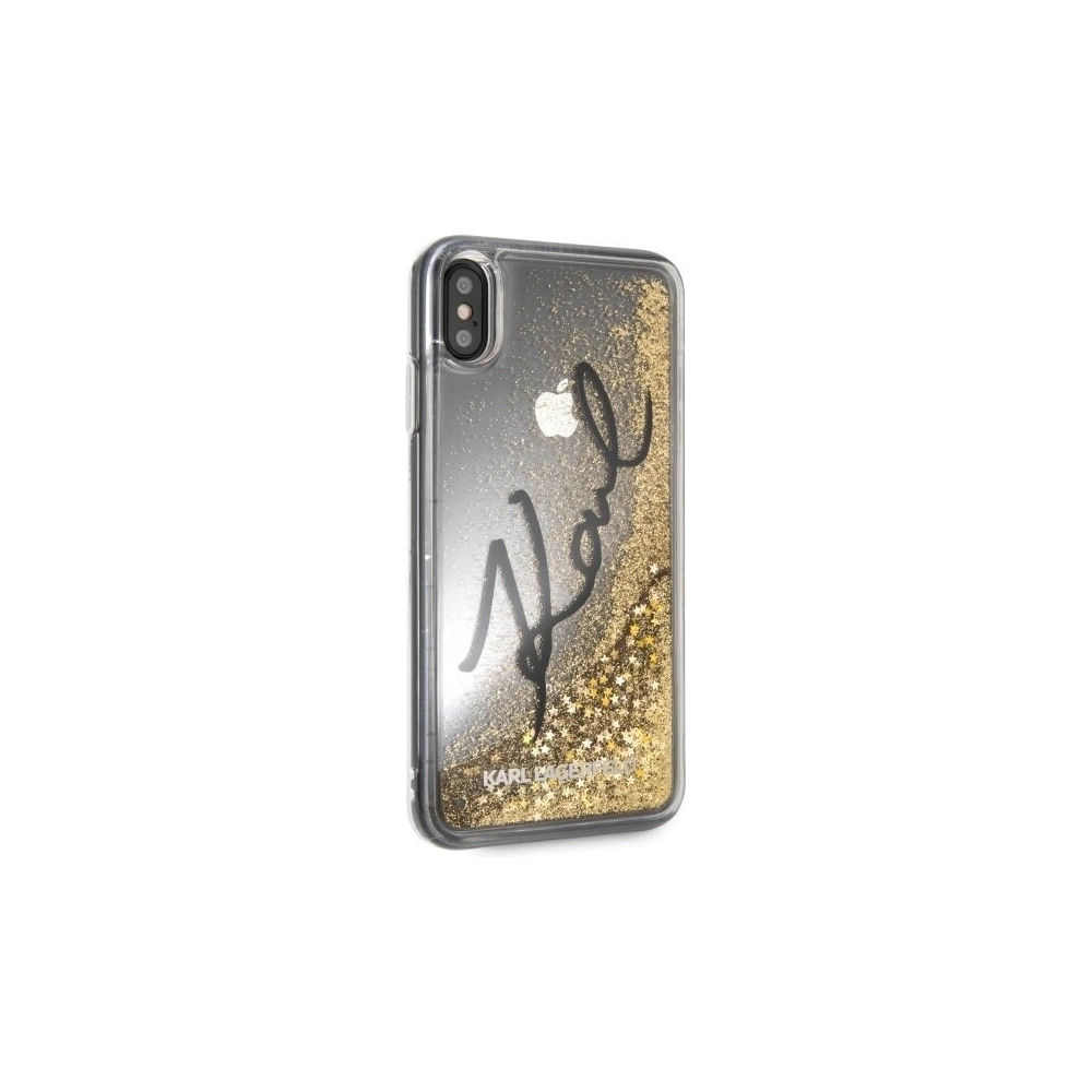 Hurtownia GSM - Karl Lagerfeld KLHCI65TRKSIGGO iPhone Xs Max złoty/gold hard case Signature Liquid Glitter Stars - KLD059GLD - {ean13} - Hurt