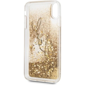 Hurtownia GSM - Karl Lagerfeld KLHCI65TRKSIGGO iPhone Xs Max gold/hartes Gehäuse Signature Liquid Glitter Stars - KLD059GLD - {ean13} - Hurt
