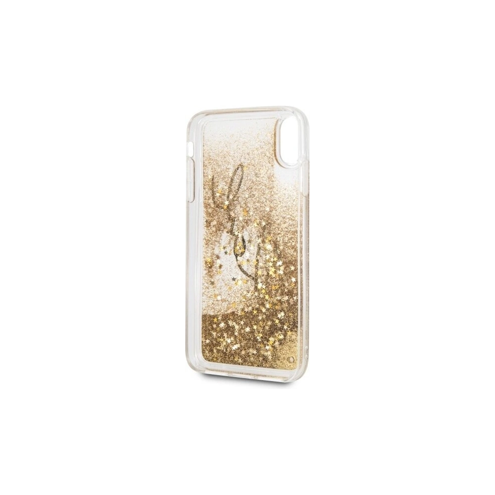 Hurtownia GSM - Karl Lagerfeld KLHCI65TRKSIGGO iPhone Xs Max złoty/gold hard case Signature Liquid Glitter Stars - KLD059GLD - {ean13} - Hurt