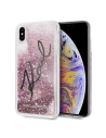 Karl Lagerfeld KLHCI65TRKSIGPI iPhone Xs Max rosa/pink Hartschale Signature Liquid Glitter Stars