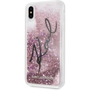 Hurtownia GSM - Karl Lagerfeld KLHCI65TRKSIGPI iPhone Xs Max rosa/pink Hartschale Signature Liquid Glitter Stars - KLD060PNK - {ean13} - Hurt