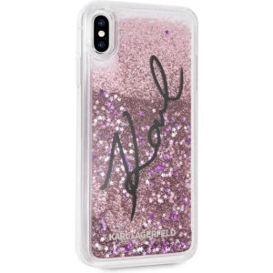 Hurtownia GSM - Karl Lagerfeld KLHCI65TRKSIGPI iPhone Xs Max rosa/pink Hartschale Signature Liquid Glitter Stars - KLD060PNK - {ean13} - Hurt