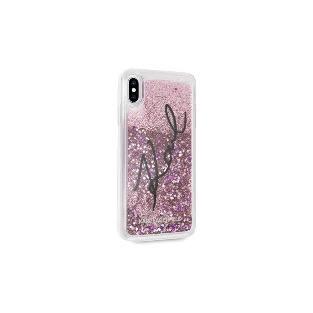 Hurtownia GSM - Karl Lagerfeld KLHCI65TRKSIGPI iPhone Xs Max różowy/pink hard case Signature Liquid Glitter Stars - KLD060PNK - {ean13} - Hurt