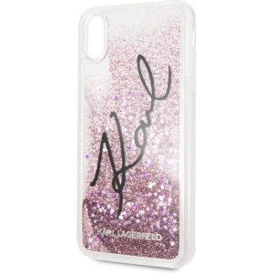 Hurtownia GSM - Karl Lagerfeld KLHCI65TRKSIGPI iPhone Xs Max rosa/pink Hartschale Signature Liquid Glitter Stars - KLD060PNK - {ean13} - Hurt