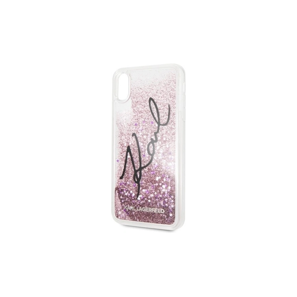 Hurtownia GSM - Karl Lagerfeld KLHCI65TRKSIGPI iPhone Xs Max różowy/pink hard case Signature Liquid Glitter Stars - KLD060PNK - {ean13} - Hurt