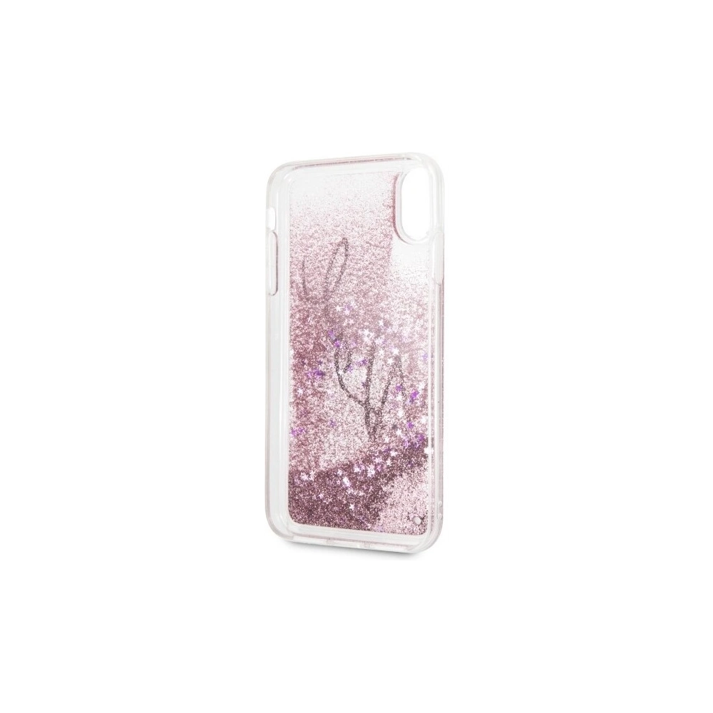 Hurtownia GSM - Karl Lagerfeld KLHCI65TRKSIGPI iPhone Xs Max roz/pink hard case Signature Liquid Glitter Stars - KLD060PNK - {ean13} - Hurt