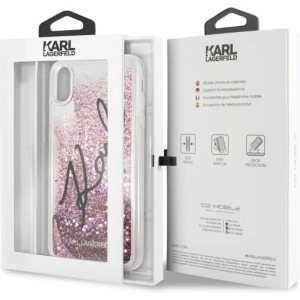 Hurtownia GSM - Karl Lagerfeld KLHCI65TRKSIGPI iPhone Xs Max rosa/pink Hartschale Signature Liquid Glitter Stars - KLD060PNK - {ean13} - Hurt