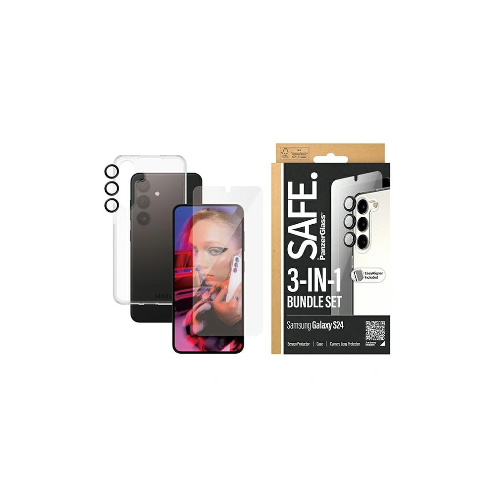 Wholesale SAFE by PanzerGlass Samsung Galaxy S24 Bundle 3in1 Hardcase + Screen Protector + Camera Lens - PZG572 - {ean13} - Hurt