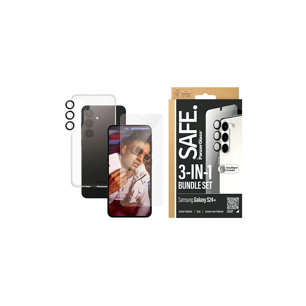 Hurtownia GSM - Set SAFE von PanzerGlass Samsung Galaxy S24+ Plus Bundle 3in1 Hardcase + Displayschutz + Kameralinse - PZG581 - {ean13} - Hurt