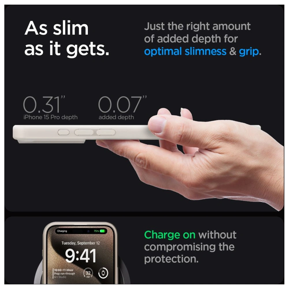Wholesale Spigen Ultra Hybrid Mag MagSafe Apple iPhone 15 Pro Frost Natural Titanium - SPN3295 - {ean13} - Hurt