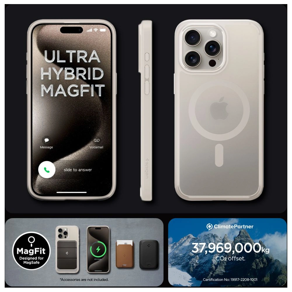 Wholesale Spigen Ultra Hybrid Mag MagSafe Apple iPhone 15 Pro Frost Natural Titanium - SPN3295 - {ean13} - Hurt