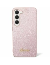 Etui Guess GUHCS24SHGGSHP Samsung Galaxy S24 kemény tok Glitter Script rózsaszín/pink