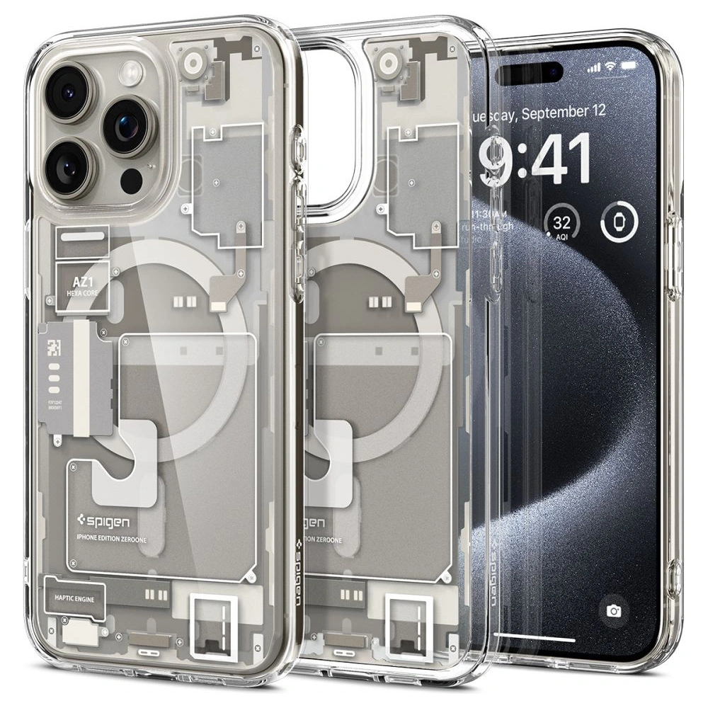 Hurtownia GSM - Etui Spigen Ultra Hybrid Mag MagSafe Apple iPhone 15 Pro Zero One Natural Titanium - SPN3301 - {ean13} - Hurt