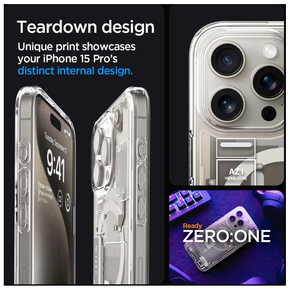 Hurtownia GSM - Etui Spigen Ultra Hybrid Mag MagSafe Apple iPhone 15 Pro Zero One Natural Titanium - SPN3301 - {ean13} - Hurt
