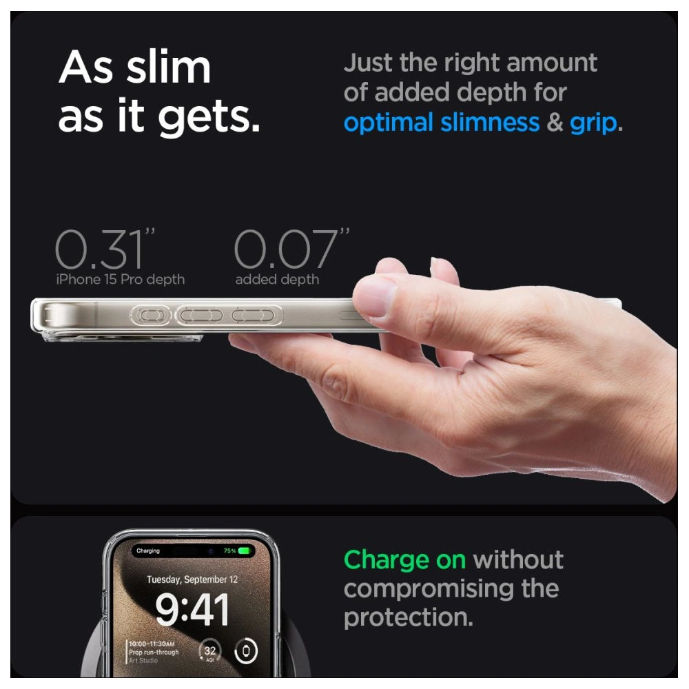 Wholesale Spigen Ultra Hybrid Mag MagSafe Apple iPhone 15 Pro Zero One Natural Titanium - SPN3301 - {ean13} - Hurt