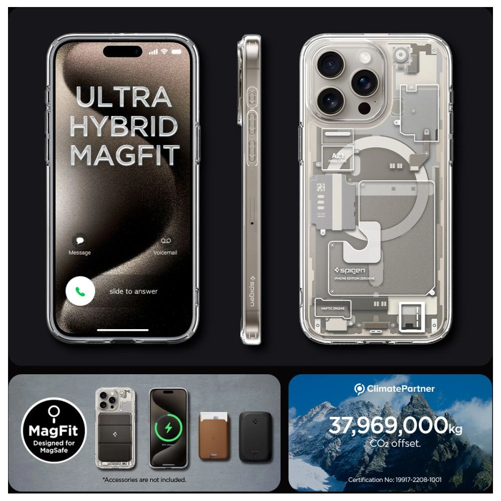 Wholesale Spigen Ultra Hybrid Mag MagSafe Apple iPhone 15 Pro Zero One Natural Titanium - SPN3301 - {ean13} - Hurt