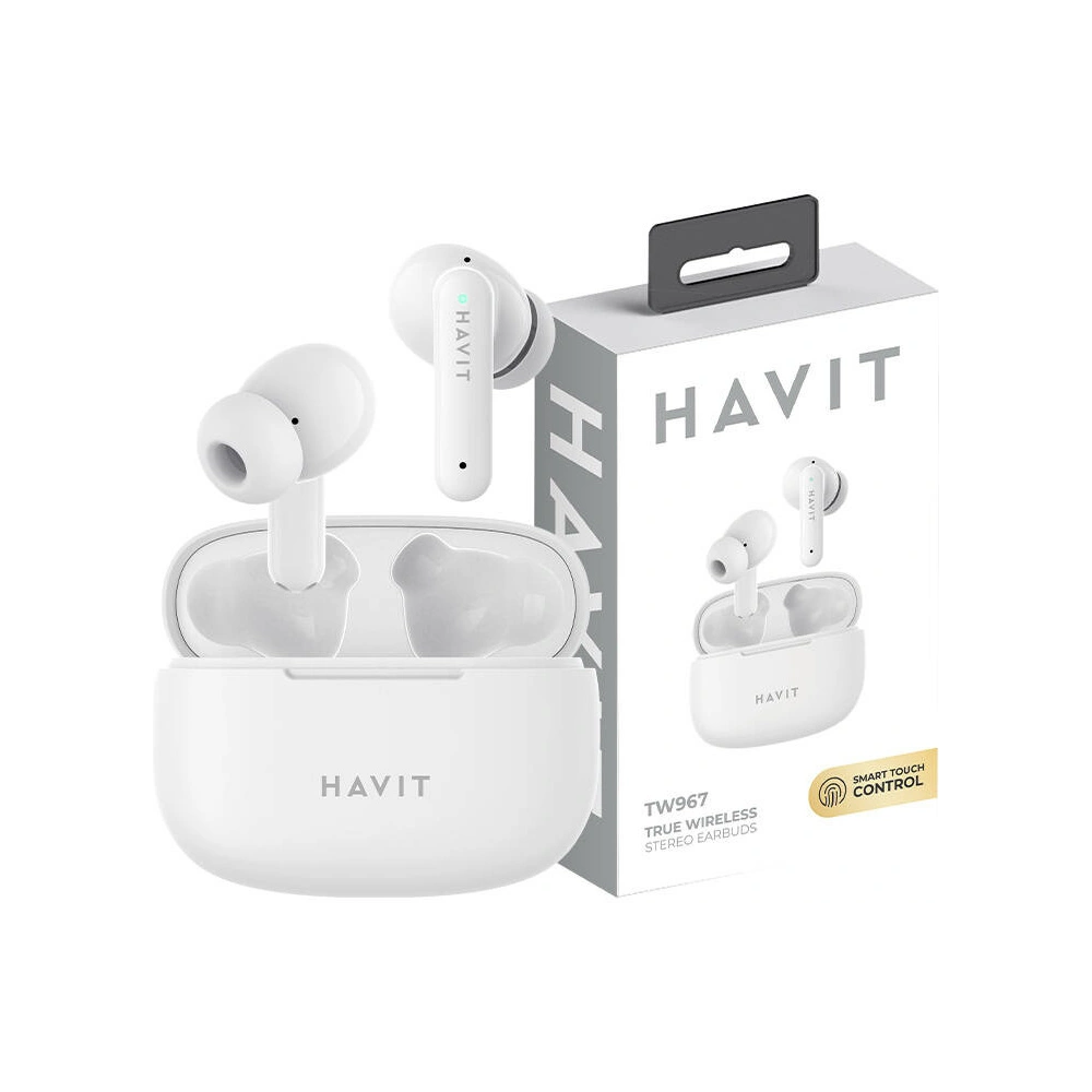 Hurtownia GSM - Sluchátka do uší TWS Havit TW967 Bluetooth 5.1 bílá - HVT268 - {ean13} - Hurt