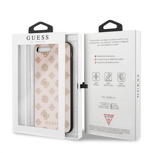 Etui Guess GUHCI8LTGGPLP Apple iPhone 7/8 Plus jasnoróżowy/light pink hard case Peony G Double Layer Glitter