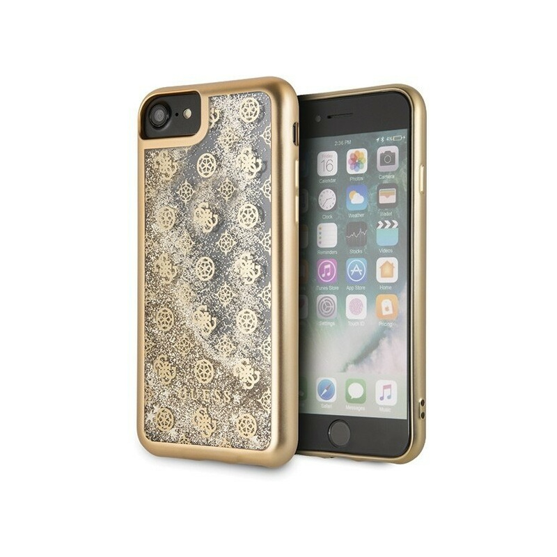 Guess Distributor - 3700740448519 - GUE139GLD - Guess GUHCI8PEOLGGO Apple iPhone SE 2022/SE 2020/8/7 gold hard case 4G Peony Liquid Glitter - B2B homescreen