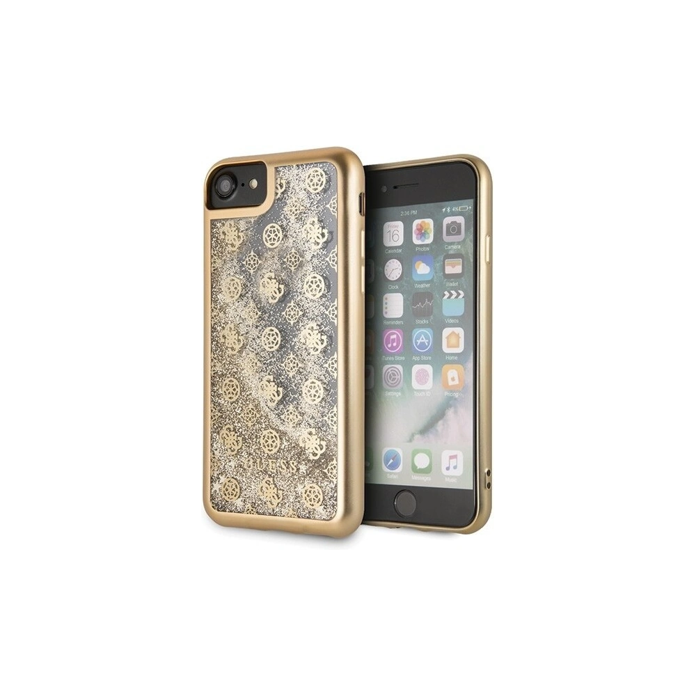 Hurtownia GSM - Etui Guess GUHCI8PEOLGGO Apple iPhone SE 2022/SE 2020/8/7 złoty /gold hard case 4G Peony Liquid Glitter - GUE139GLD - {ean13} - Hurt