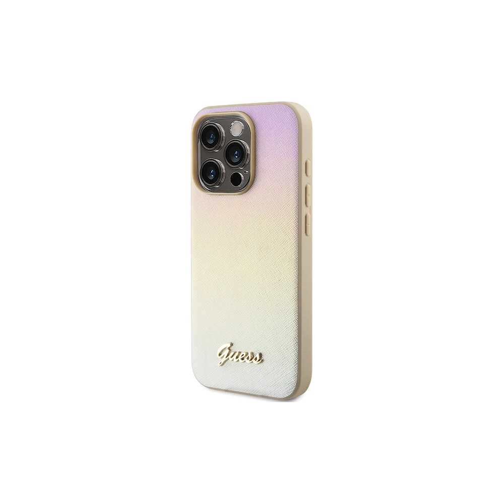 Hurtownia GSM - Etui Guess GUHCP14LPSAIRSD Apple iPhone 14 Pro hardcase Saffiano Iridescent Script auriu/gold - GUE3172 - {ean13} - Hurt