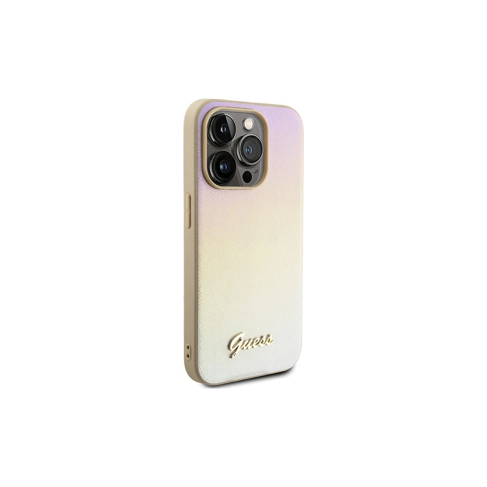 Hurtownia GSM - Etui Guess GUHCP14LPSAIRSD Apple iPhone 14 Pro hardcase Saffiano Iridescent Script auriu/gold - GUE3172 - {ean13} - Hurt