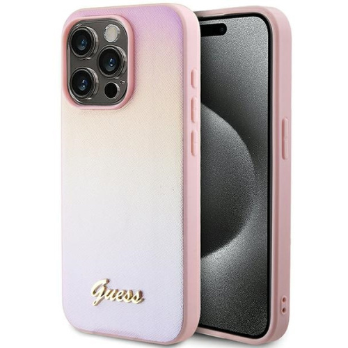 Guess Distributor - 3666339224769 - GUE3173 - Guess GUHCP14LPSAIRSP Apple iPhone 14 Pro hardcase Saffiano Iridescent Script pink - B2B homescreen