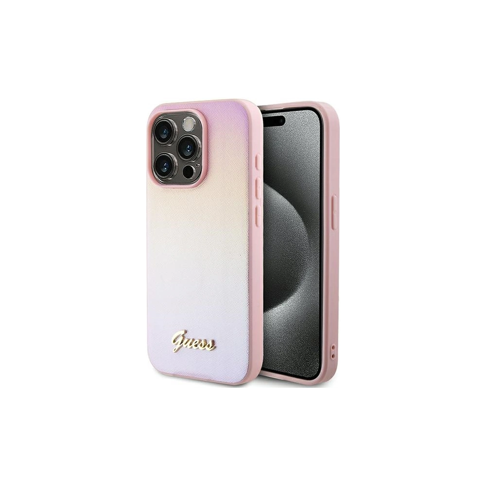Hurtownia GSM - Etui Guess GUHCP14LPSAIRSP Apple iPhone 14 Pro hardcase Saffiano Iridescent Script roz/pink - GUE3173 - {ean13} - Hurt