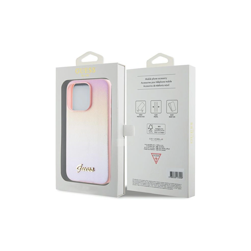 Hurtownia GSM - Etui Guess GUHCP14LPSAIRSP Apple iPhone 14 Pro hardcase Saffiano Iridescent Script roz/pink - GUE3173 - {ean13} - Hurt