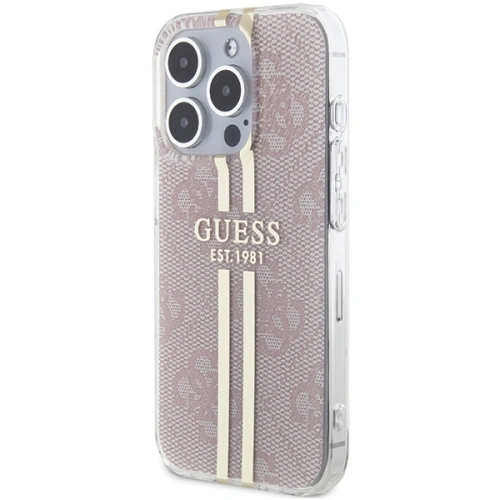 Etui Guess GUHCP14XH4PSEGP Apple iPhone 14 Pro Max hardcase IML 4G Gold Stripe różowy/pink