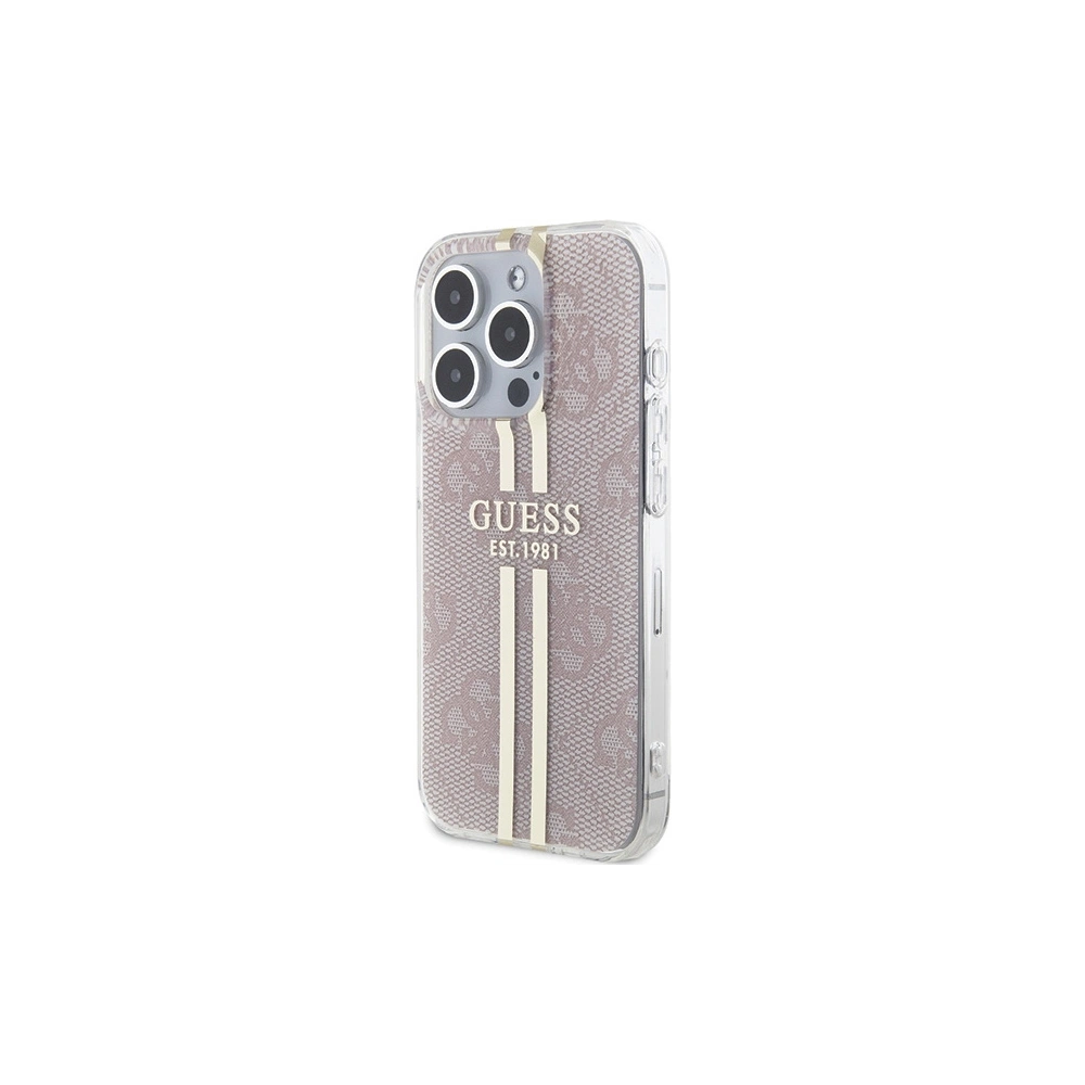 Hurtownia GSM - Etui Guess GUHCP14XH4PSEGP Apple iPhone 14 Pro Max keményhátú IML 4G Arany csík rózsaszín/pink - GUE3174 - {ean13} - Hurt