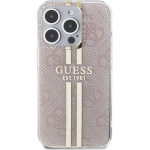 Guess GUHCP14XH4PSEGP Apple iPhone 14 Pro Max hardcase IML 4G Gold Stripe pink