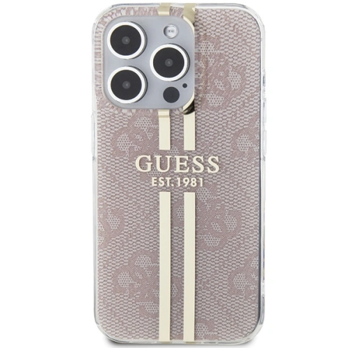 Etui Guess GUHCP14XH4PSEGP Apple iPhone 14 Pro Max hardcase IML 4G Gold Stripe różowy/pink