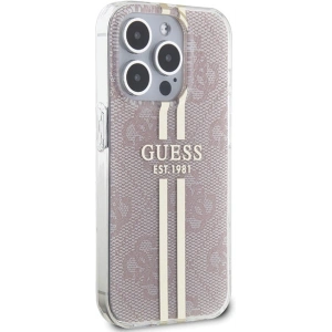 Guess GUHCP14XH4PSEGP Apple iPhone 14 Pro Max hardcase IML 4G Gold Stripe pink